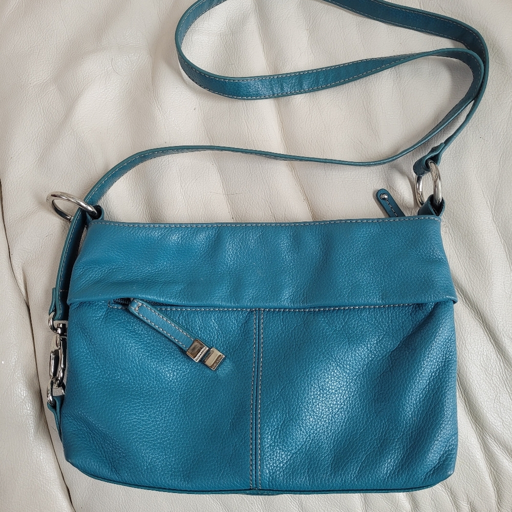 Teal Tignanello  leather cross body bag